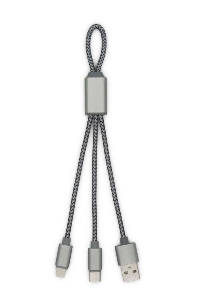 TRIDENT - Wzmocniony kabel USB 3 w 1, 190 mm